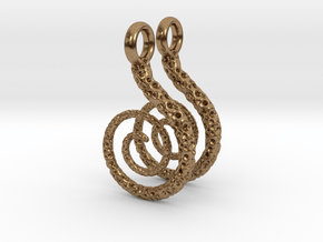Spiral Earrings Textured in Natural Brass