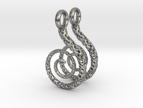 Spiral Earrings Textured in Natural Silver