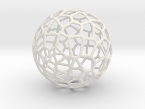 Alien Sphere Large (10cm) in White Natural Versatile Plastic