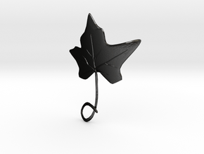 Ivy Leaf Necklace Ornament in Matte Black Steel