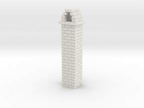 Brick Chimney 01 HO scale in White Natural Versatile Plastic