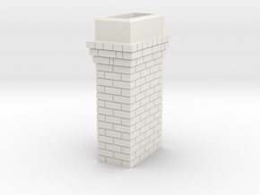 Brick Chimney 03 7mm scale in White Natural Versatile Plastic