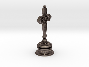 Decorative Cross with hollow base in Polished Bronzed Silver Steel