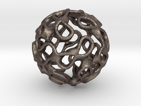 Gyroid Inversion Sphere in Polished Bronzed Silver Steel