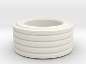 Grooved Ring (small) in White Natural Versatile Plastic