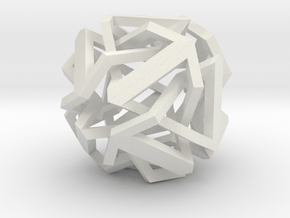Knot Octahedron in White Natural Versatile Plastic