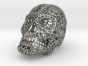 Nautilus Sugar Skull - SMALL in Natural Silver