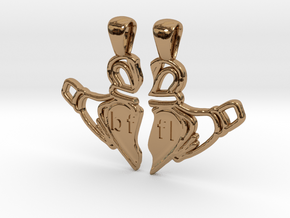 Claddagh Pendants 'Best Friends For Life' in Polished Brass