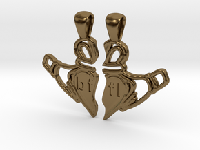 Claddagh Pendants 'Best Friends For Life' in Polished Bronze