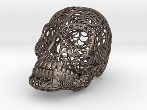 Nautilus Sugar Skull - Large in Polished Bronzed Silver Steel