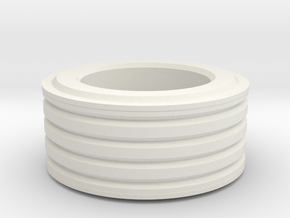 Grooved Ring (large) in White Natural Versatile Plastic