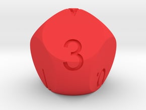 D7 3-fold Sphere Dice in Red Processed Versatile Plastic