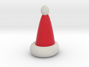 Santa Hat  ornament in Full Color Sandstone