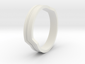 Channel Ring in White Natural Versatile Plastic