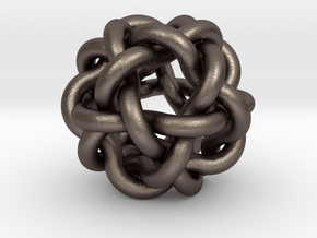 Woven Ball in Polished Bronzed Silver Steel