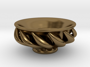 Spiral "Guinomi" Cup-01 in Polished Bronze