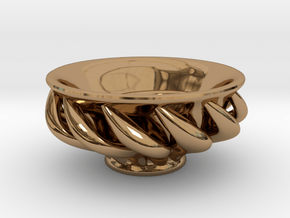 Spiral "Guinomi" Cup-01 in Polished Brass