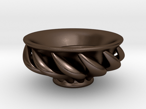 Spiral "Guinomi" Cup-01 in Polished Bronze Steel