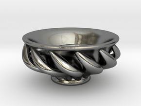 Spiral "Guinomi" Cup-01 in Polished Silver