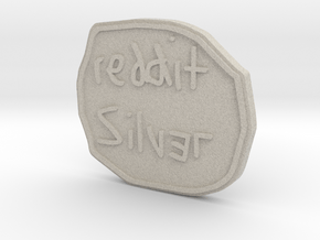 Reddit Silver Coin in Natural Sandstone
