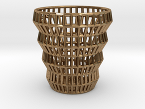 Wireframe Espresso Cup (Shell) in Natural Brass