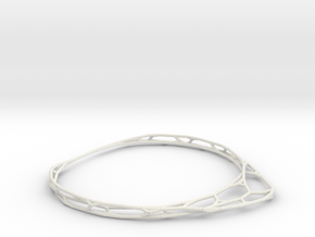 Thin Bracelet in White Natural Versatile Plastic