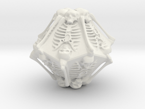 Skeleton D10 ( 10-sided die ) in White Natural Versatile Plastic