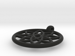 flower pendant in Black Natural Versatile Plastic