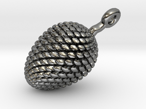 Pine Cone Pendant in Fine Detail Polished Silver