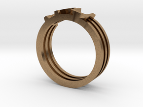 YFU Triple Wire Ring in Natural Brass