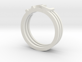 YFU Triple Wire Ring in White Natural Versatile Plastic