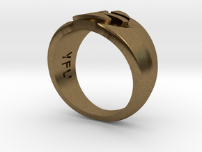 YFU Simple Logo Ring in Natural Bronze