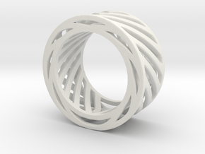 Double Wire Ring in White Natural Versatile Plastic