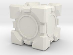 Companion Cube 10x10mm in White Natural Versatile Plastic