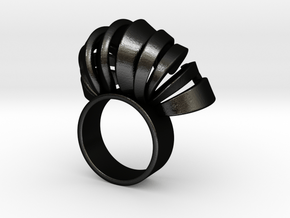 Nasu Ring Size 6 in Matte Black Steel