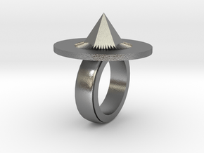 Spike Ring 20x20mm in Natural Silver