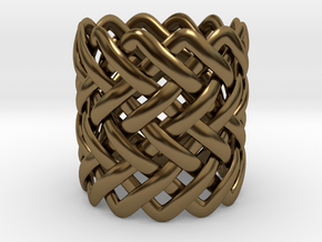 Full knuckle woven ring - Size 9 1/2 in Polished Bronze