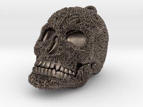 Tibetan Sugar Skull - MEDIUM in Polished Bronzed Silver Steel