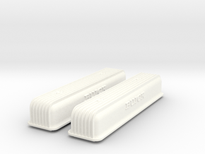 1/8 Buick Script Nailhead Valve Covers in White Processed Versatile Plastic