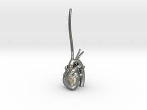 Anatomical Heart Ring Holder in Natural Silver
