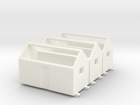 H0 logging - Bunkhouse (3pcs) in White Processed Versatile Plastic