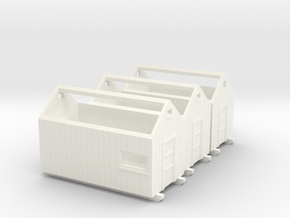 H0 logging - Storage Sheds (3pcs) in White Processed Versatile Plastic
