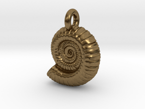 Ammonite Earing/Pendant  in Natural Bronze