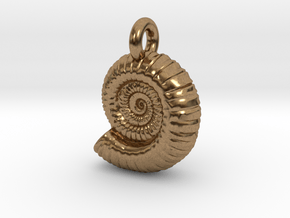 Ammonite Earing/Pendant  in Natural Brass