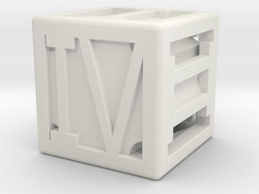 Die, d6 (Roman Column 12mm) in White Natural Versatile Plastic