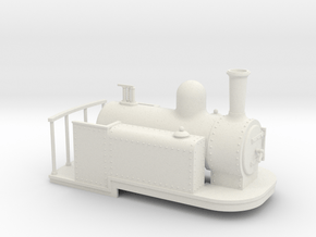 On16.5 Spooner style side tank quarry loco in White Natural Versatile Plastic