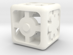 Geometric Dice in White Processed Versatile Plastic