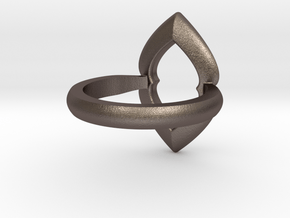 Ring-L in Polished Bronzed Silver Steel