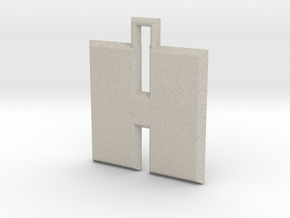 ABC Pendant - H Type - Solid - 24x24x3 mm in Natural Sandstone