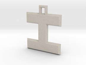 ABC Pendant - I Type - Solid - 24x24x3 mm in Natural Sandstone